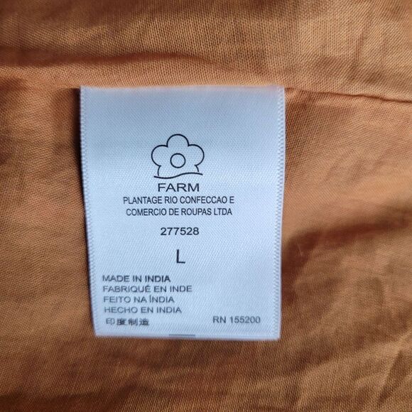 Farm Rio Anthropologie Dress Crochet Tiered Ruffle Midi Colorful Tiger Tropic L - Picture 14 of 16